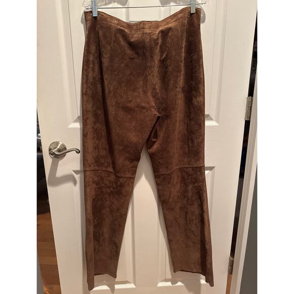 Vintage Kenneth Cole reaction suede leather retro brown high rise lined pants 10 - Picture 16 of 16